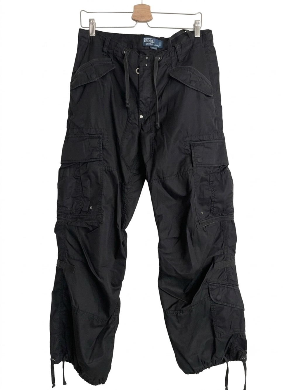 Vintage 90's Gorp Core Polo Ralph Lauren Black Utility Cargo Pants  Size 32x30